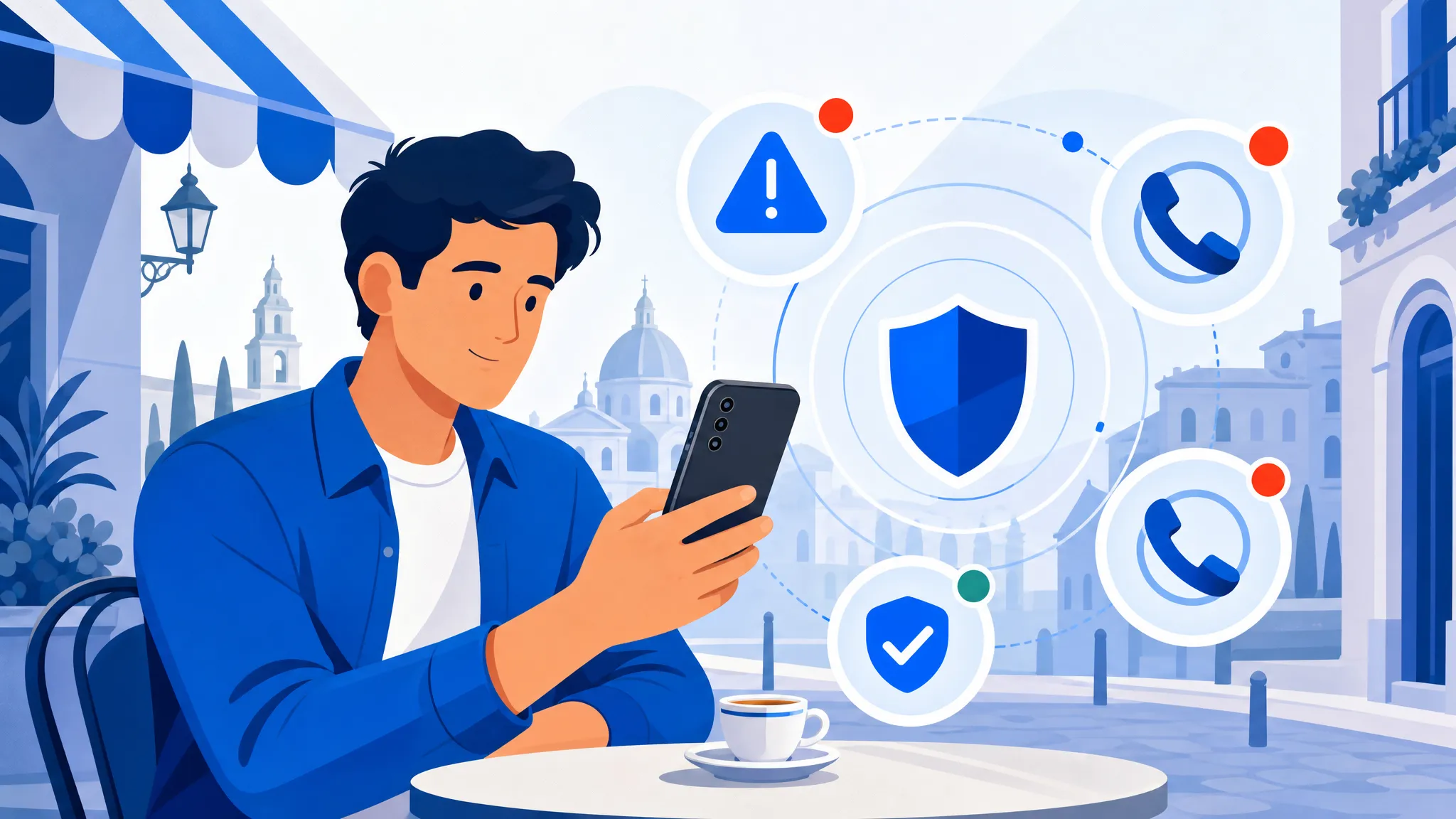 Persona che controlla una chiamata sconosciuta su Android