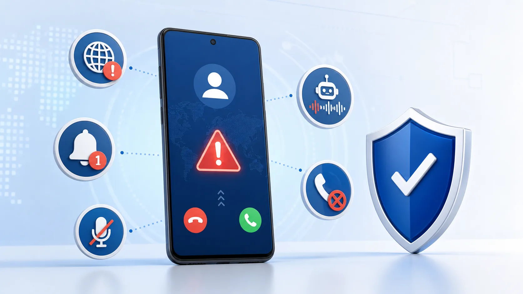 Segnali visivi che aiutano a riconoscere una chiamata sospetta su Android